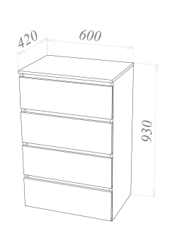 Комод-28 Белый/Кр.золотой