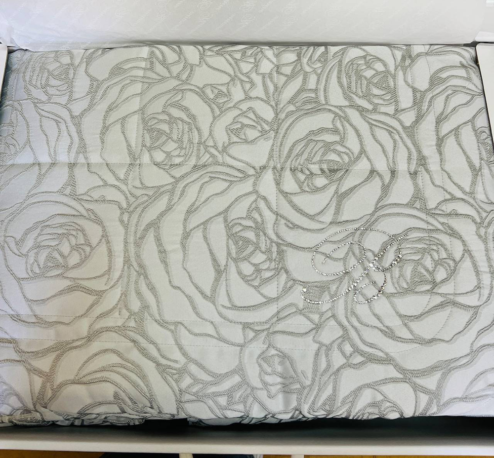 Покрывало 270х270 Blumarine Dalida stone blu серо-голубое