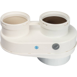 STOUT Элемент дымохода Ø80/80 адаптер для подкл. разд. труб (совместимый  Baxi ) PP-Ryton