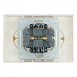 Розетка двойная с заземлением и со шторкой Stekker Эмили 49908