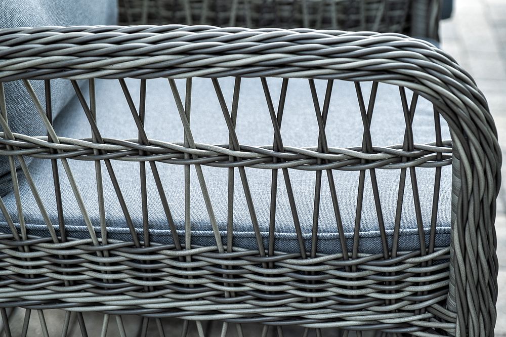 "Цесена" обеденная группа плетеная из искусственного ротанга, цвет графит