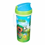 СТАКАН ДЕТСКИЙ С КРЫШКОЙ, ПЕТЛЕЙ И ДЕКОРОМ МИ-МИ-МИШКИ 400МЛ (Зеленый)