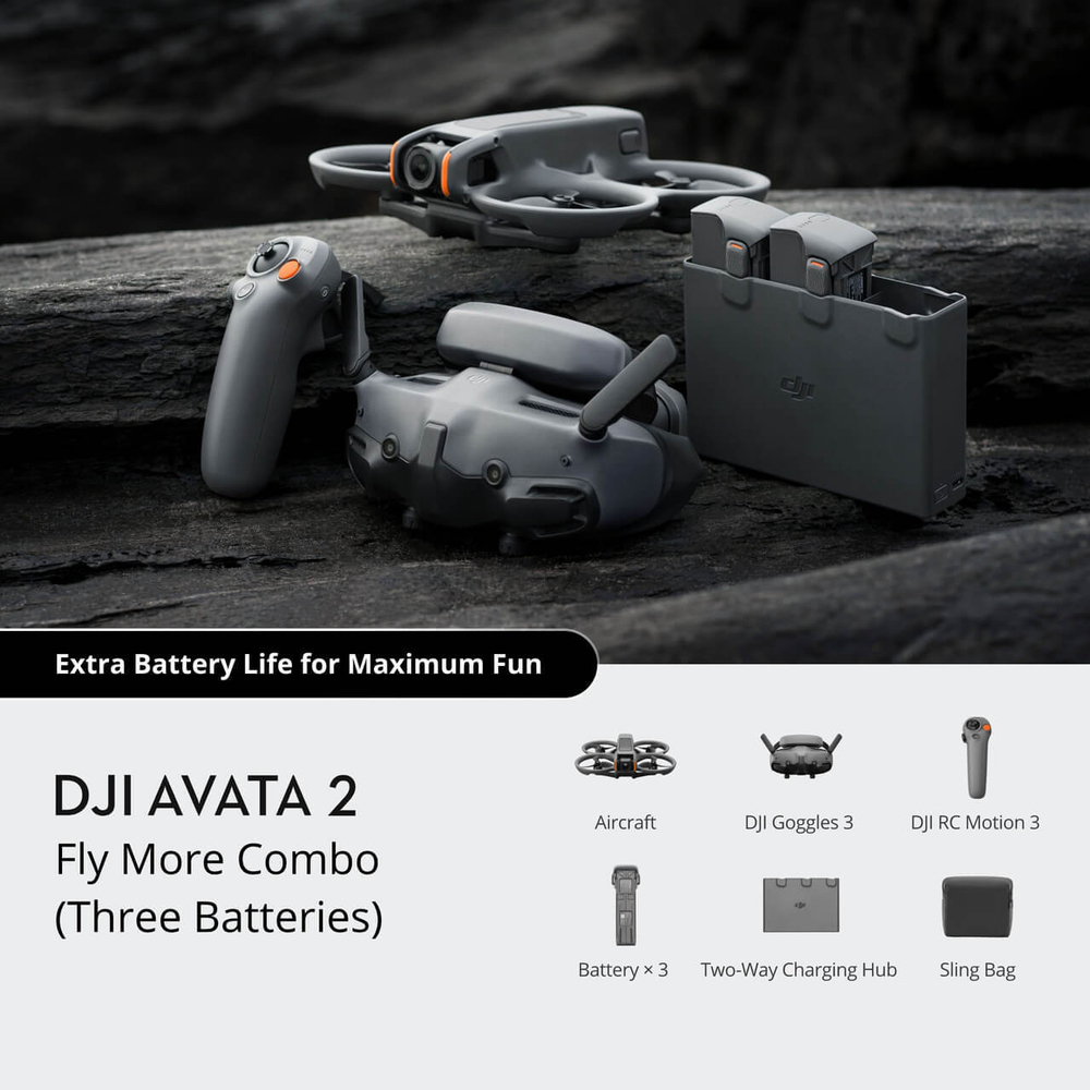 FPV-Дрон DJI Avata 2 Combo (с тремя батареями)
