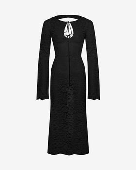 Платье миди из кружева с открытой спиной
