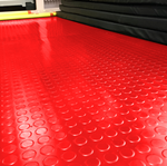 Рулонное резиновое покрытие "КОМФОРТ" - ЕЛОЧКА, ширина 1,2 м, красный, рулон 10м
