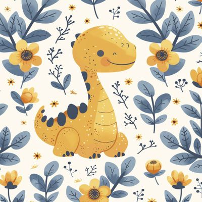 Динозаврик в цветах