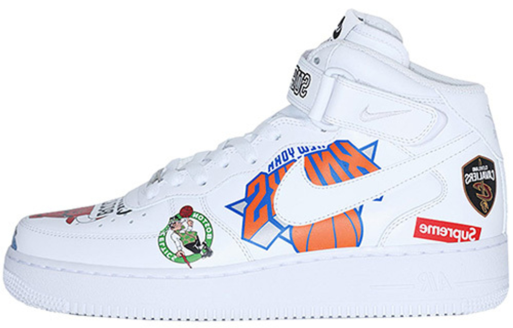 Supreme X Nike Air Force 1 Nba White Hyper Sneakers