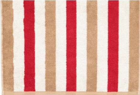 Полотенце 30х50 Cawo 6213 бежевое/красное