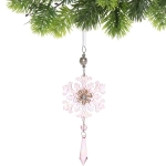 Подвеска «Ледяная снежинка» 8,5*20 см, Розовый