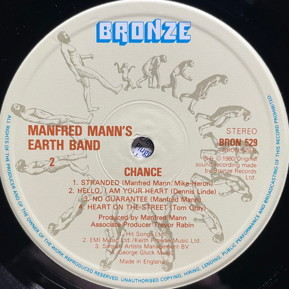 Manfred Mann's Earth Band ‎– Chance (Англия 1980г.)