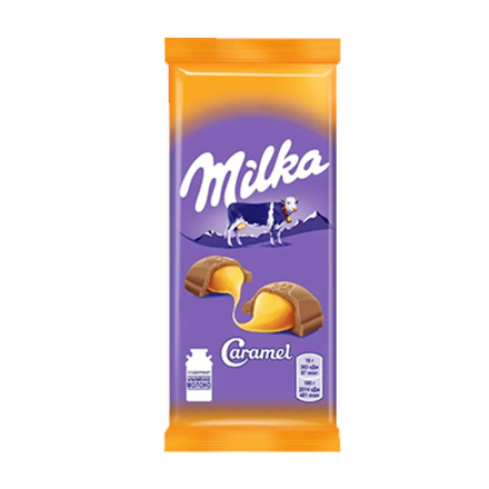 Шоколад молочный с карамельной начинкой Milka 90г