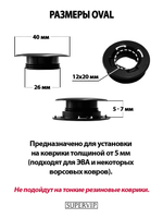 Крепление (клипса) OVAL для автомобильных ковриков, 2 штуки