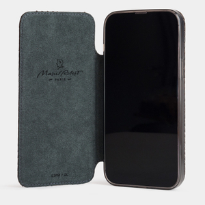 Чехол для iPhone 15 Pro Max из кожи питона, темно-коричневого цвета