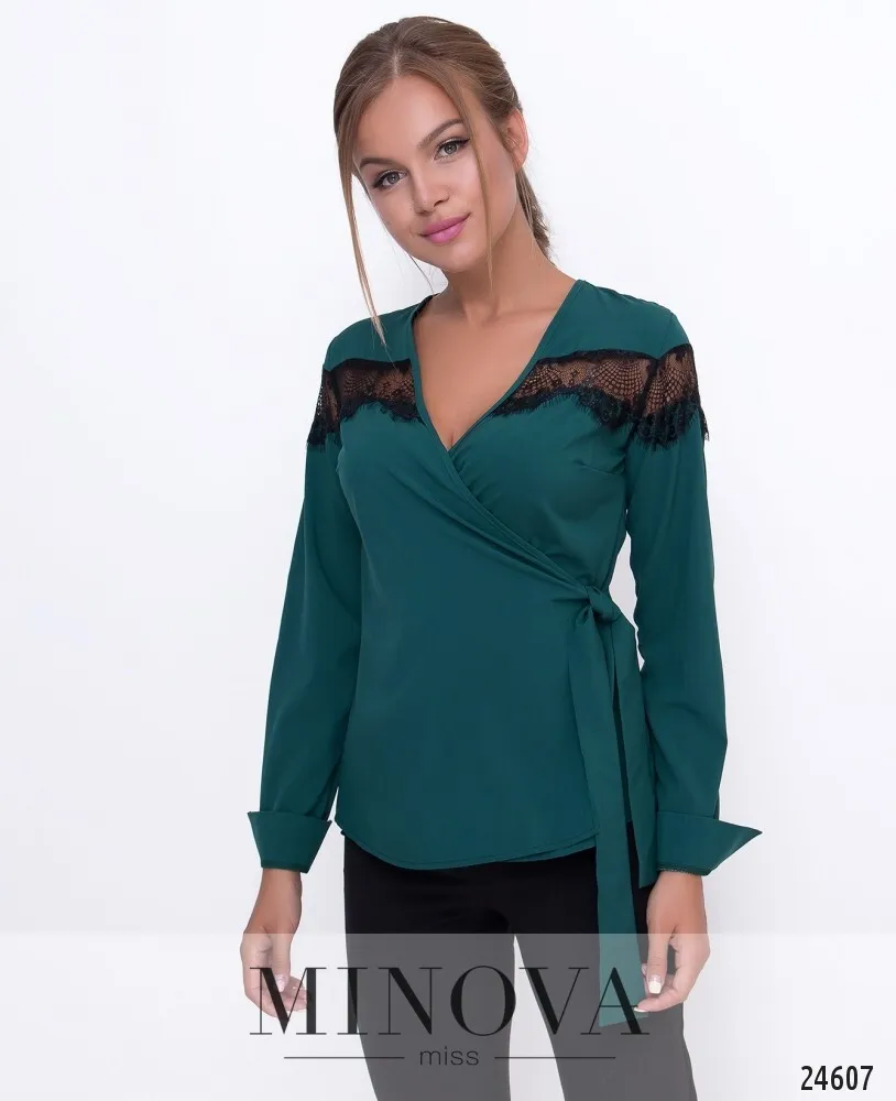 Блуза 1107-темно-зеленый Minova