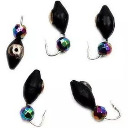 Мормышка вольф. безнасадочная "ЯМАН" Овсинка с коронкой из никеля, d-3 мм, вес 0,7 г, кристалл хамелеон