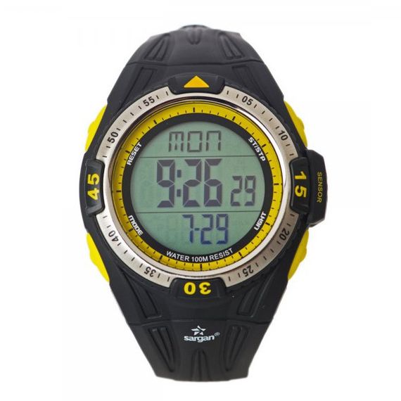 Водонепроницаемые мужские часы глубиномеры для дайвинга Sargan Вектор 100М Yellow Желтые