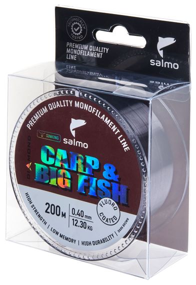 Леска монофильная Salmo Diamond CARP &amp; BIG FISH FLUORO COATED Dark Brown 200/040