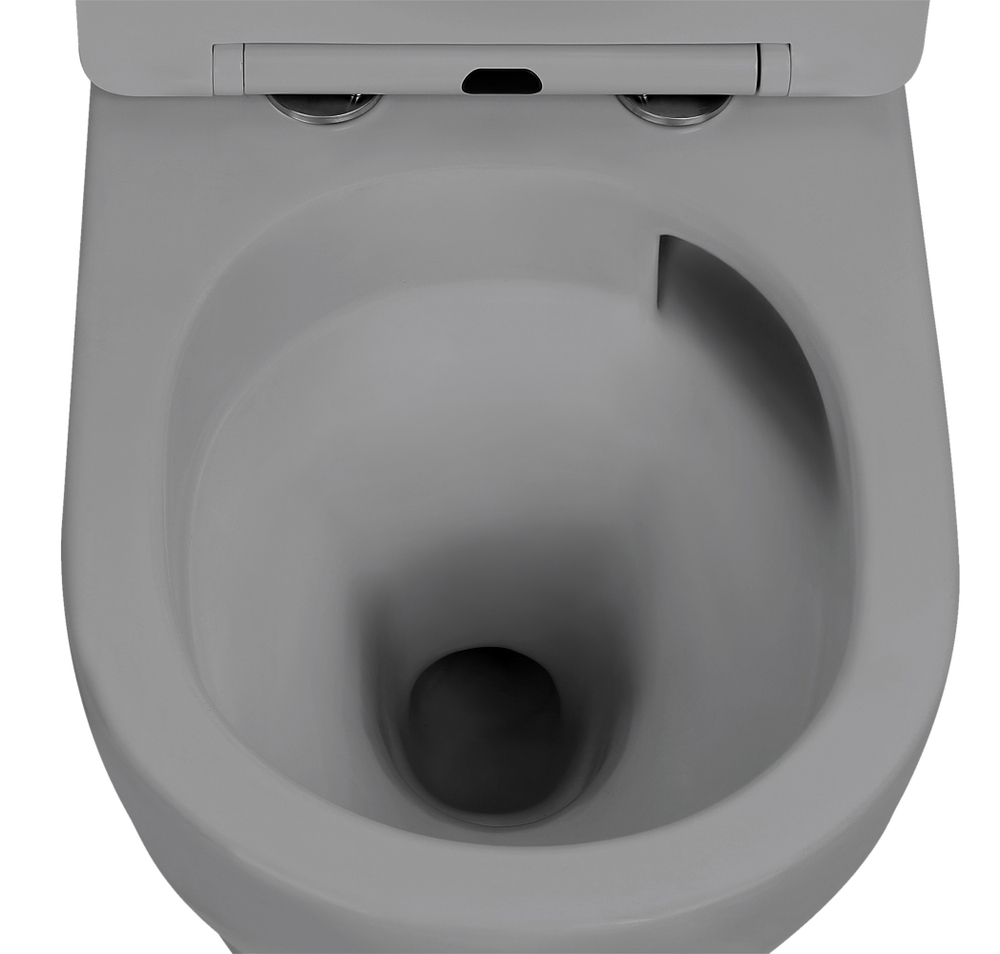 Унитаз ABBER Bequem AC1101TMG подвесной серый матовый, безободковый, смыв торнадо