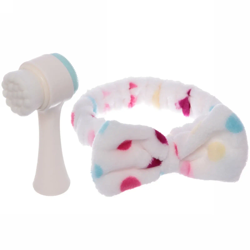 Набор подарочный Повязка на голову и щетка для умывания «Для Тебя», микс 4 цвета, 16*16,5*4,5см