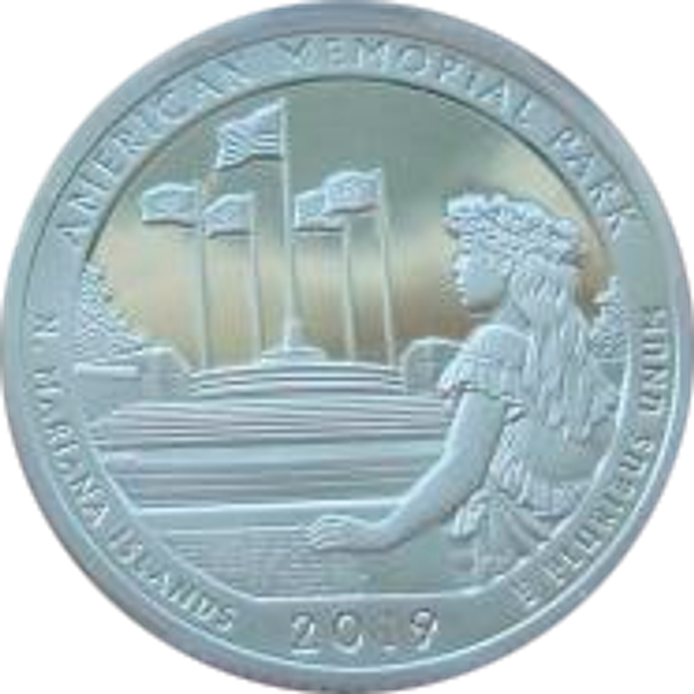 США 25 центов 2019 Парк № 47 Американский мемориальный парк S Пруф Слаб ANACS PR70 Серебро