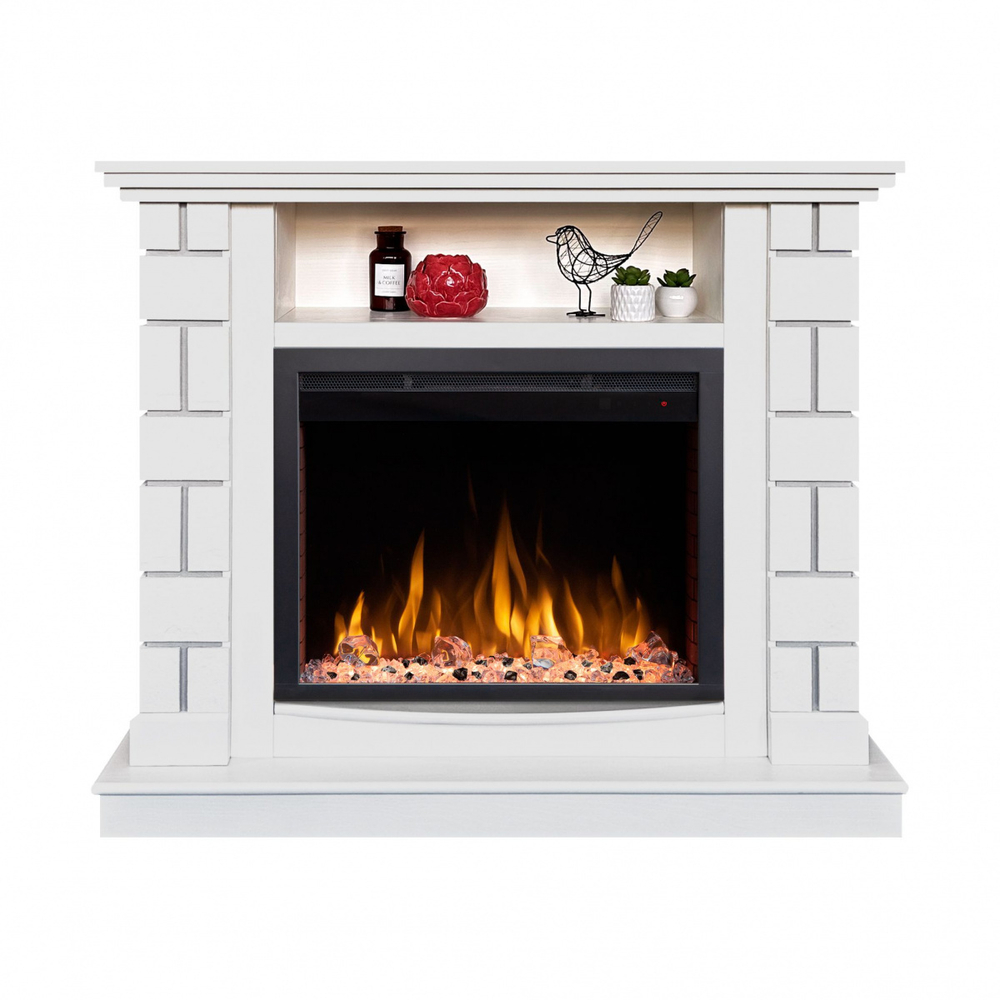 Электрокамин RealFlame Edward WT молочный с очагом Saphir 25,5