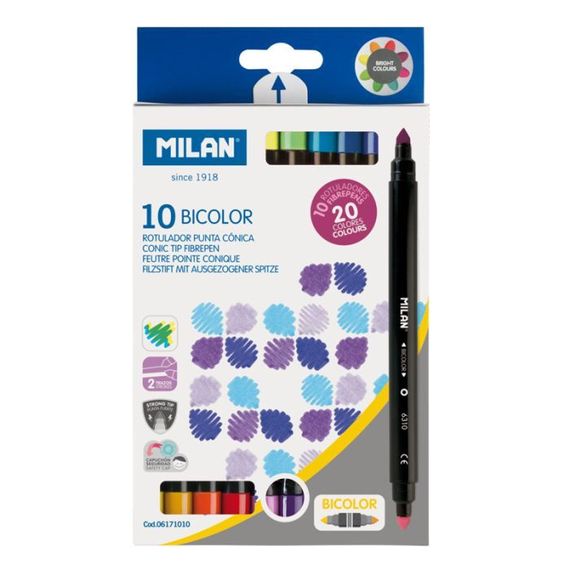 Flomaster \ фломастер 10 WATER-BASED BICOLOUR FIBREPENS