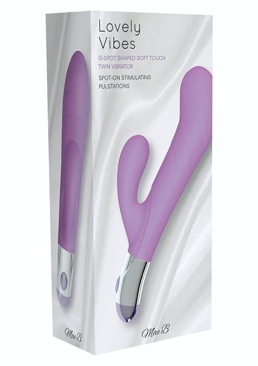 Фиолетовый вибратор Lovely Vibes G-spot Twin - 20 см. (Цвет: фиолетовый)