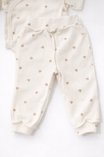 Боди кр.рукав и штанишки в рубчик, Сердечки
