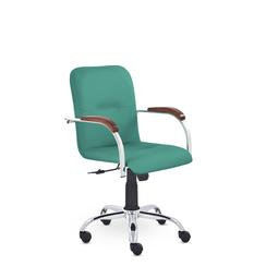 Кресло Самба GTP TG СН D8 (темный орех) Z34 (светло-зеленый)