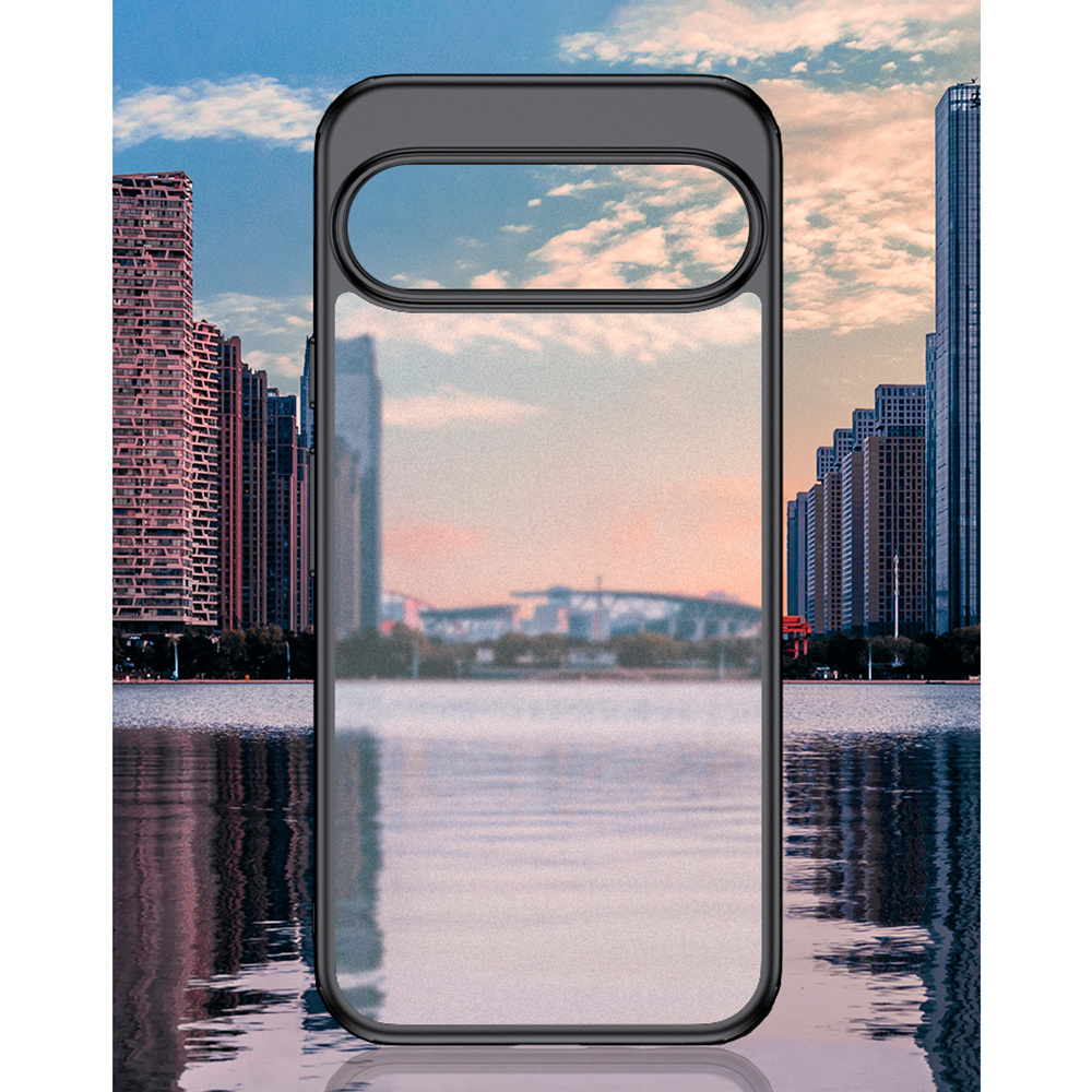 Чехол для Google Pixel 9 / Pixel 9 Pro черный с прозрачной матовой задней панелью WLONS