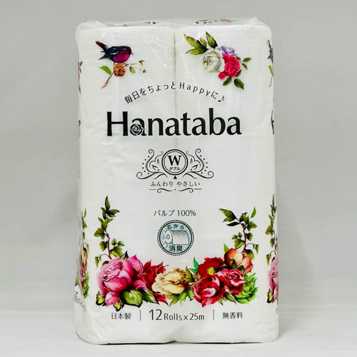 Бумага туалетная Marutomi "Hanataba" 2-х слойная 12 рул по 25м