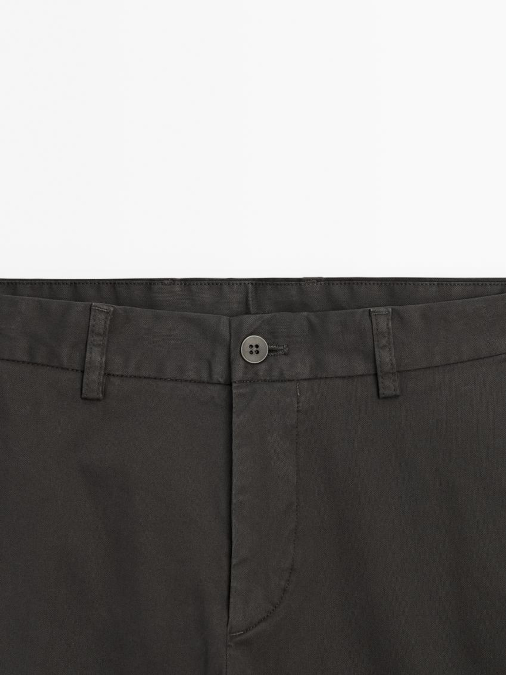 Massimo Dutti Брюки из рельефного 100% хлопка, маренго