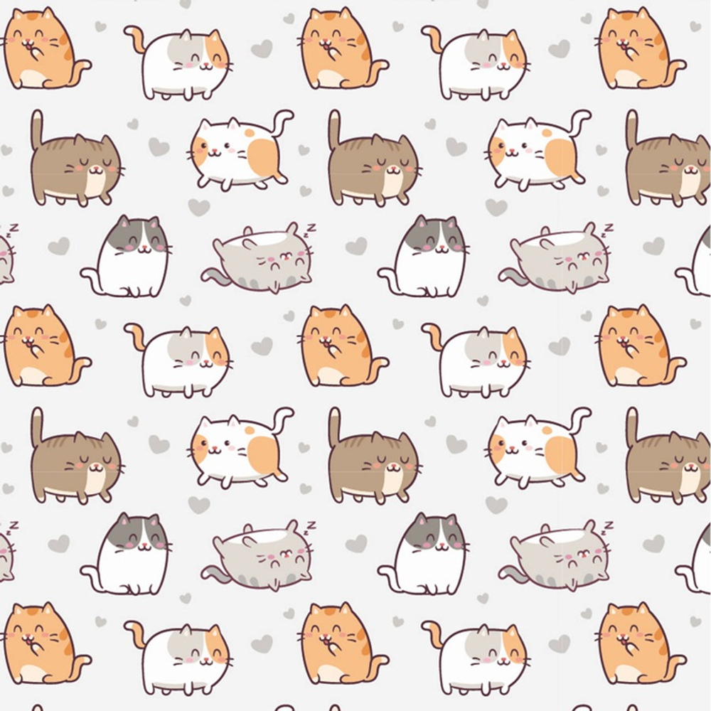 Упаковочная бумага "Котики" Каваий 70х100см