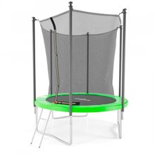Батут с защитной сеткой DFC JUMP4FUN 6 ft зеленый с лестницей