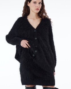 Юбка мини из альпака черный