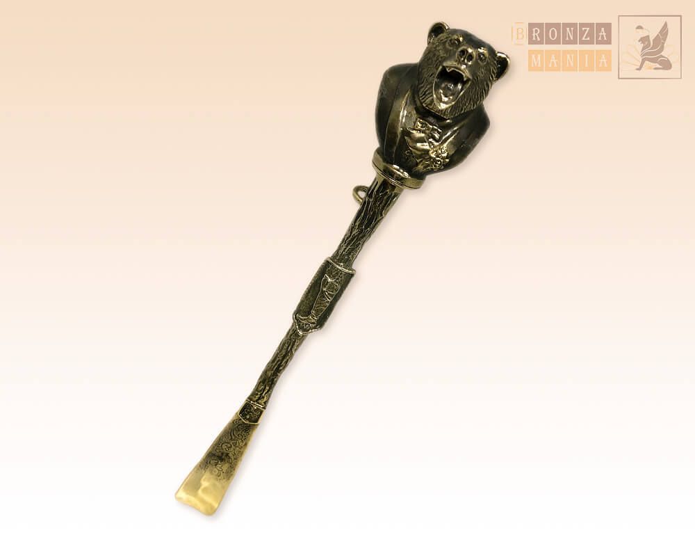 ложка для обуви Медведь в оскале с держателем