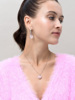 Серьги "Lovely" с розовым кварцем Silver
