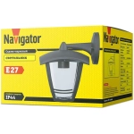 Светильник уличный настенный Navigator 61 612, 4 грани, 60 Вт, цоколь E27, IP44, черный