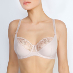 Бюстгальтер-балконет на косточках с мягкими трехразрезными чашками (Размер: 70E) (Цвет: пудровый)