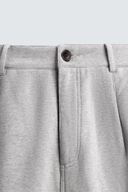 ZARA X CHAMPION ® БРЮКИ RELAXED FIT СО СКЛАДКАМИ, СЕРЫЙ МЕЛАНЖ