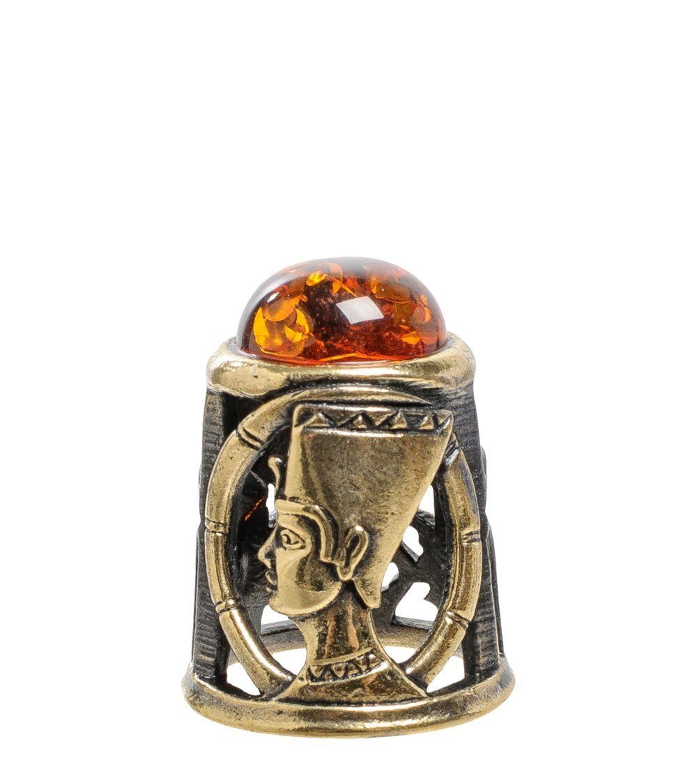 AM-1450 Наперсток «Фараон» (латунь, янтарь)