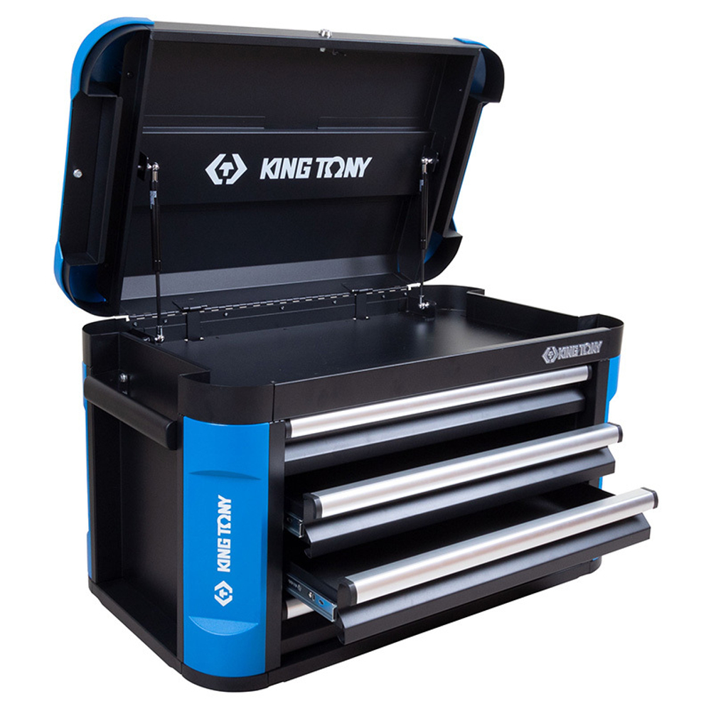 KING TONY (87G11-4B-BK) Ящик инструментальный, 4 полки и отсек