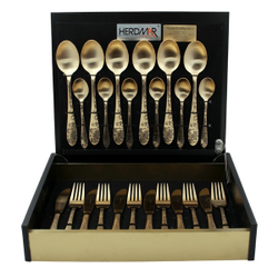 Набор столовых приборов на 6 персон 24 предмета Herdmar Atlanta Old Gold-3 основное фото