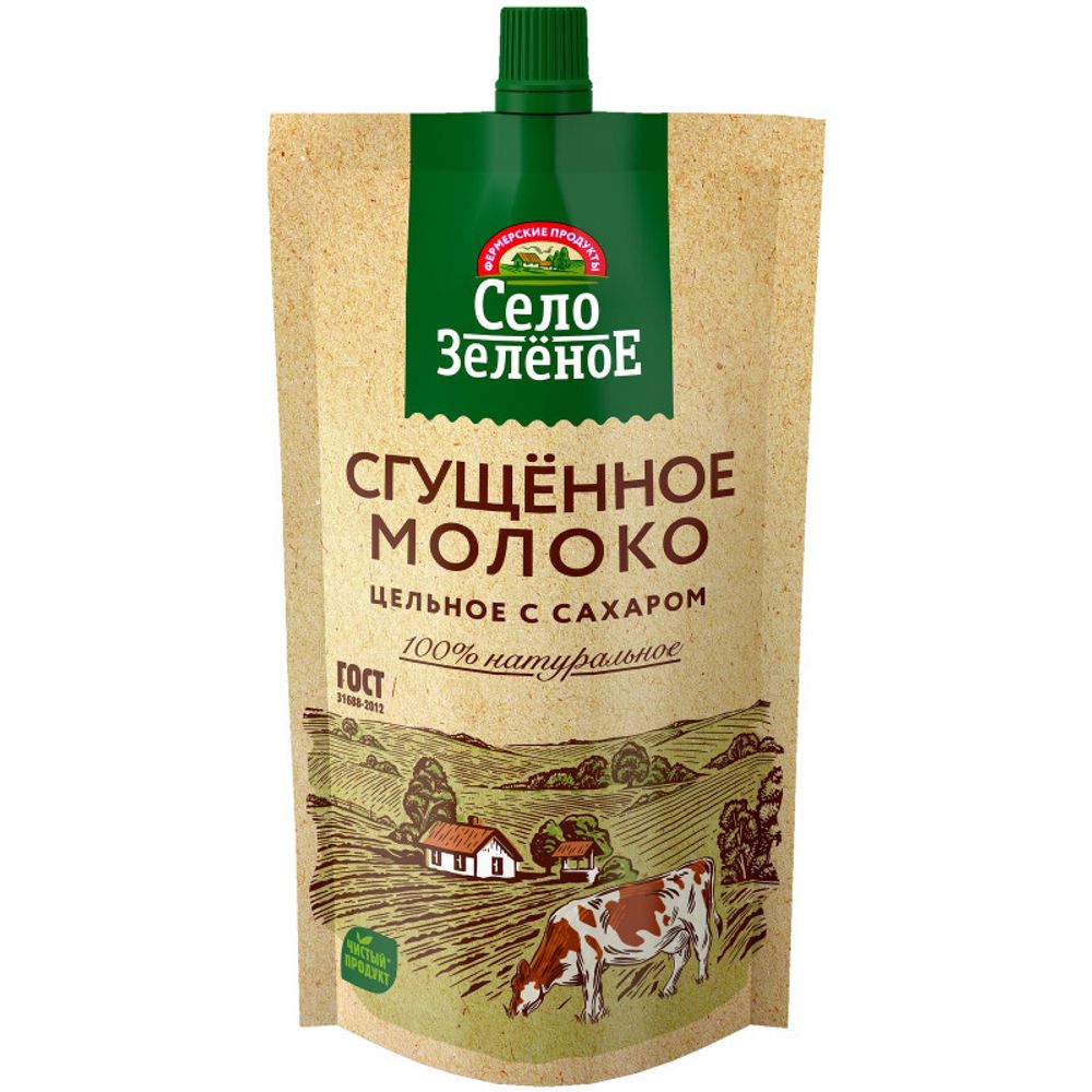 Село Зеленое  сгущенное молоко с сахаром  ГОСТ 270г