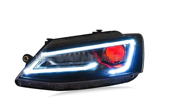 Передние фары Джетта 6 2011-2019 V12 type [Комплект Л+П; ходовые огни; биксеноновая линза Q5; электрокорректор]