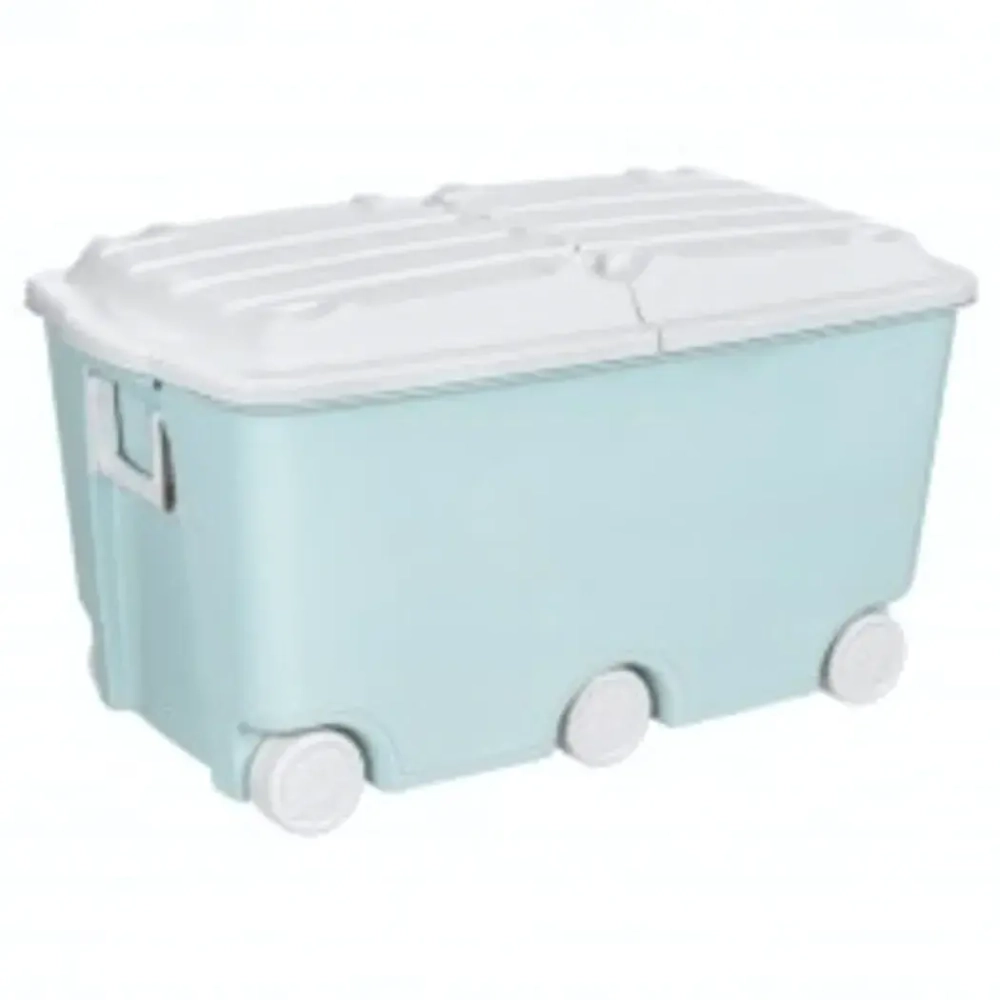 Ящик для игрушек на колесах Светло-голубой 66,5 л 68,5*39,5*38,5 см