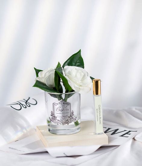 Цветы гардении ароматизированные в прозрачной вазе, Cote Noire