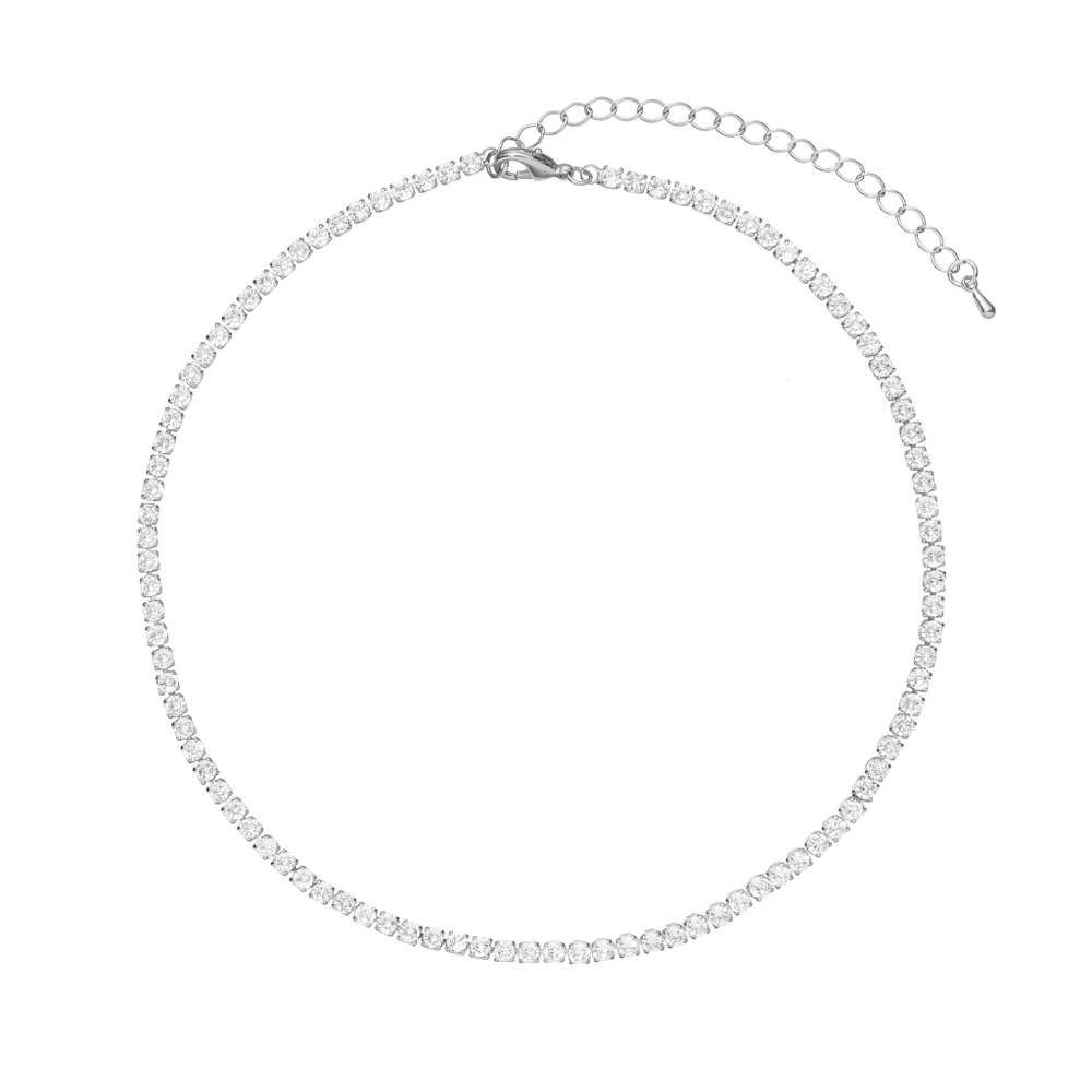 Колье-чокер, тонкая полоса цирконов