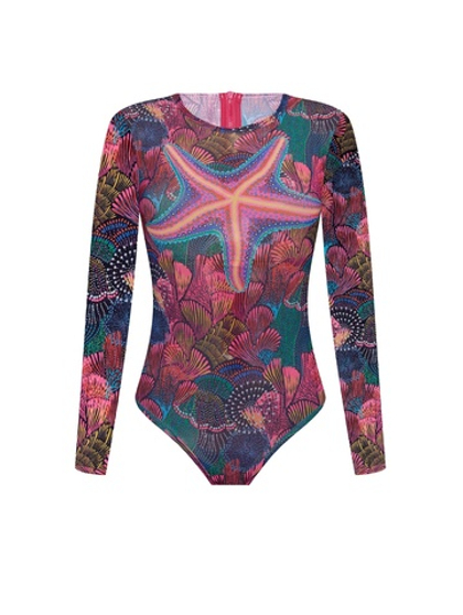 Купальник ЗВЕЗДА с рукавами Глубокий океан