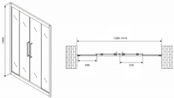 Душевая дверь Abber Schwarzer Diamant 140 AG33140BH профиль Черный стекло прозрачное